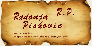 Radonja Pisković vizit kartica